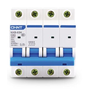 Int. Termomagnético CHINT NXB-63H, In:10A, Icn:10kA, Curva B, 4-polos