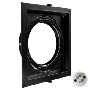 CARDANICO AR111 MACROLED DE EMBUTIR X1 MARCO NEGRO, CON CONECTOR GU10
