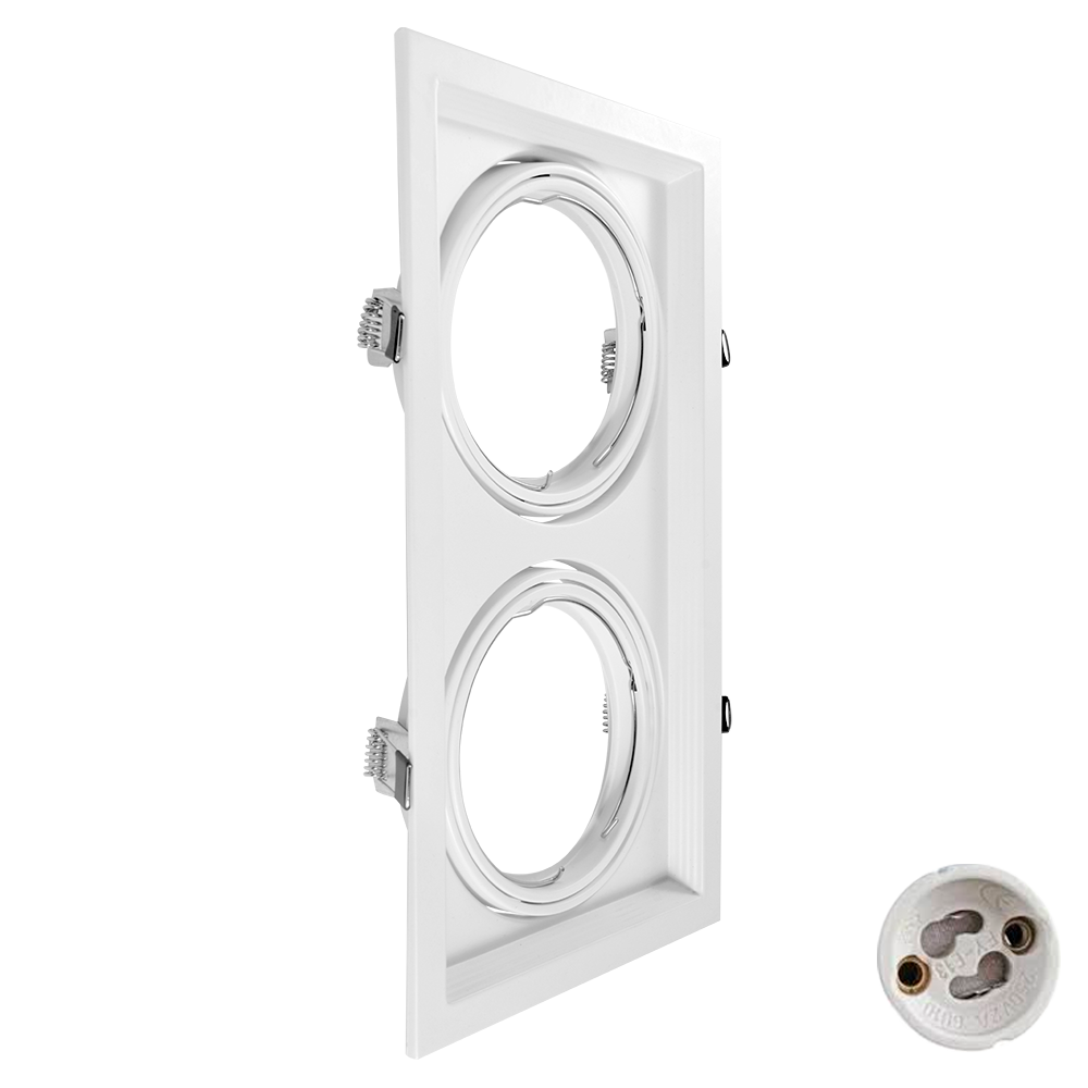 CARDANICO AR111 MACROLED DE EMBUTIR X2 MARCO BLANCO, CON CONECTOR GU10