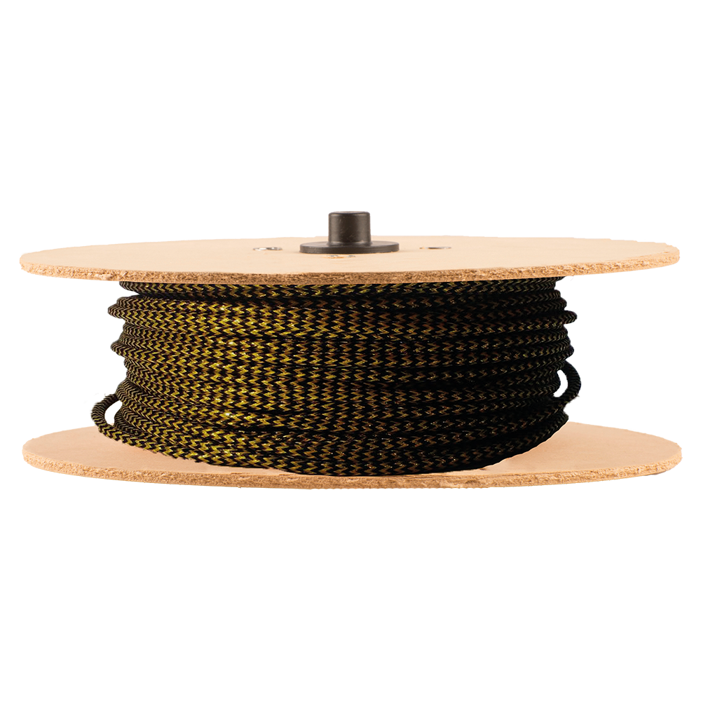 CABLE TEXTIL 2X0.5MM 300V CARRETEL X50 METROS NEGRO CON DORADO ZIG ZAG