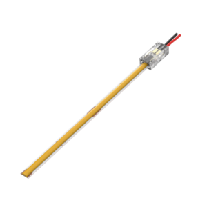 CONECTOR CON CABLE A TIRA MACROLED, PARA TIRAS COB Y SMD 5MM, 2 PINES, TRANSPARENTE, CABLE 10CM