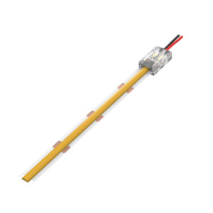 CONECTOR CON CABLE A TIRA MACROLED, PARA TIRAS COB Y SMD 8MM, 2 PINES, TRANSPARENTE, CABLE 10CM