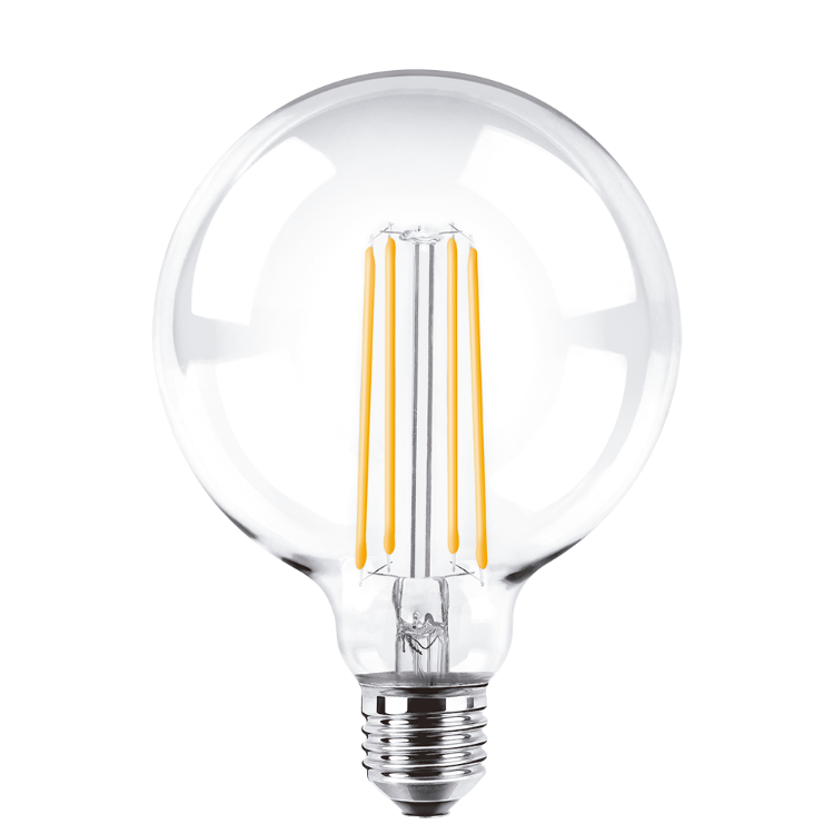 BULBO G125 FILAMENTO MACROLED 8W E27 AC180-265V FRIO 6000K DIM