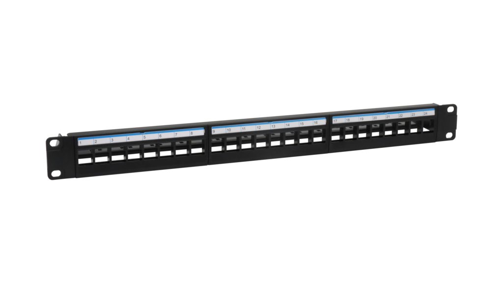 FRENTE PATCH PANEL 24 BOCAS (NO INCLUYE FICHAS) COMPATIBLE CON FICHAS CAT5E Y CAT6/6A
