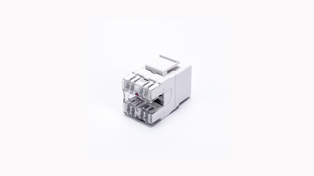 FICHA RJ45 HEMBRA, CAT 5E, COMPATIBLE CON CABLEADO T568A Y T568B, SIN BLINDAJE