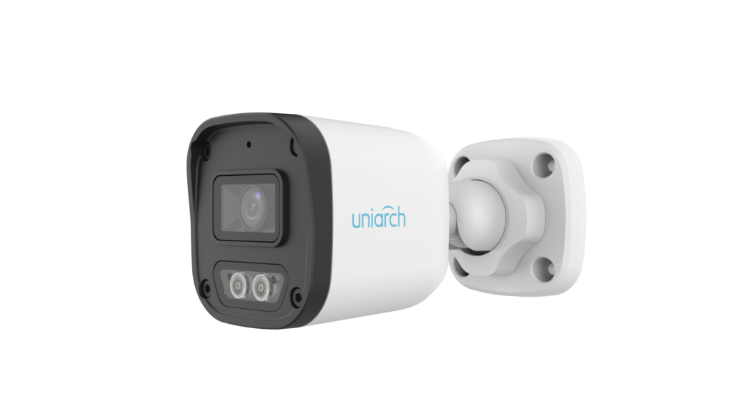 CAMARA IP UNIARCH TIPO BULLET RESOLUCION 4MPX LENTE FIJO 2,8MM CARACTERISTICAS, POE, DWDR, DUAL IR 30M, LED COLOR 15M, IP67, HLC