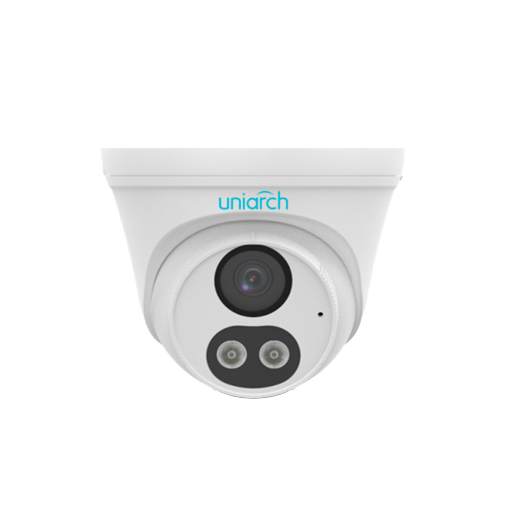 CAMARA IP UNIARCH TIPO TORRETA RESOLUCION 2MPX LENTE FIJO 2,8MM CARACTERISTICAS, POE, DWDR, DUAL IR 30M, LED COLOR 15M, IP67, HLC