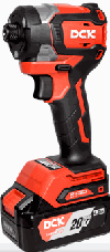 ATORNILLADOR DE IMPACTO INALAMBRICA POTENCIA 600W MAX. TORQUE 208Nm TAMAÑO DE PERNO ESTANDAR M5-M16 PESO 0.9KG MOTOR BRUSHLESS INCLUYE BATERIA 2Ahx1 Y CARGADOR. MALETIN PLASTICO