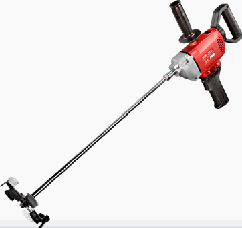 MEZCLADOR ELÉCTRICO POTENCIA 1010W ROSCA DEL EJE M12 LARGO MAX. DE LA PALETA MEZCLADORA 160MM INCLUYE MANGO AUXILIAR. CARBONES. UNA PALETA MEZCLADORA 160MM