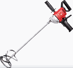 MEZCLADOR ELÉCTRICO POTENCIA 800W ROSCA DEL EJE M12 LARGO DE LA PALETA DE MEZCLA 160MM INCLUYE MANGO AUXILIAR. CARBONES. UNA PALETA MEZCLADORA 120MM