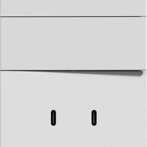 TECLA Y DOBLE USB-C MONACO BLANCO MACROLED, 2 CANALES, AC 250V, 10A MAX. BASTIDOR METALICO
