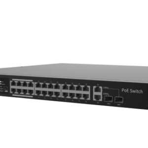SWITCH POE 24 PUERTOS 100MBPS + 1UPLINK 1GBPS RJ45 +1 UPLINK 1GBPS COMBO PORTS MAX. POE POWER 370W - MAX 30 W P/PUERTO
