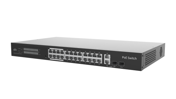 CLOUD LITE SWITCH POE 24 PUERTOS 100MBPS + 2UPLINK 1GBPS RJ45 +1 UPLINK 1GBPS COMBO PORTS. MAX. POE POWER 370W – MAX 30 W POR PUERTO, ADMINISTRABLE