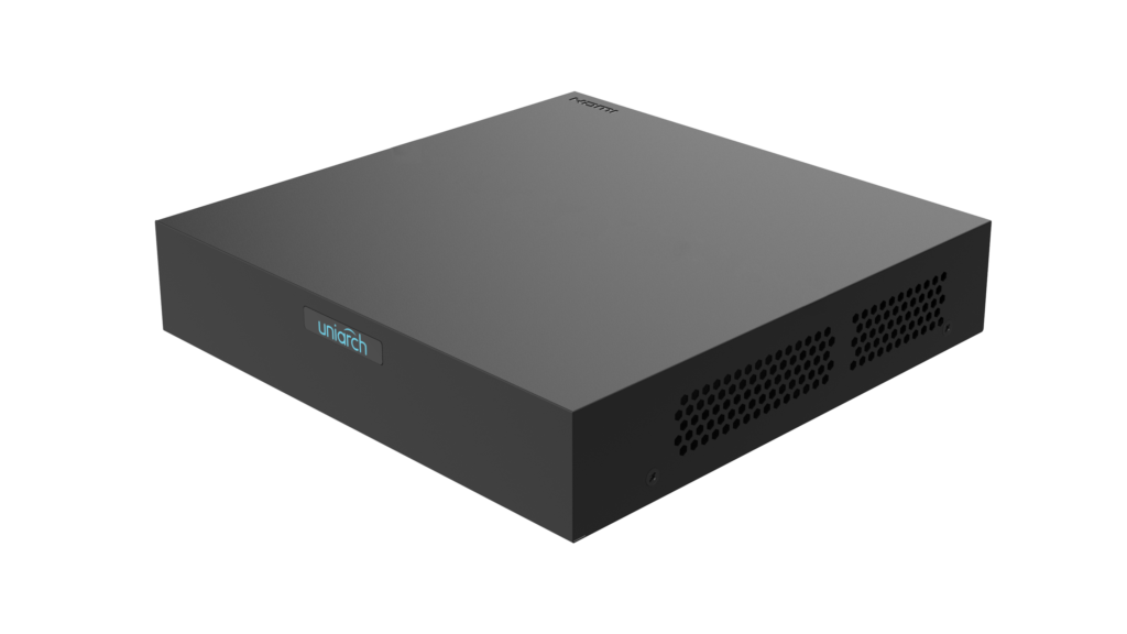 NVR UNIARCH ECO 4 CANALES POE, 1 SATA HDD HASTA 6TB CARACTERISTICAS H.265&6MPX, ONVIF, UMD, 1 SALIDA DE AUDIO