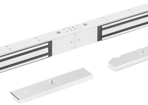 CERRADURA ELECTROMAGNETICA PARA 2 PUERTA MAX 280KG EMPUJE, SIN MAGNETISMO RESIDUAL, RESISTENTE A LA ABRASIÓN,TORNILLOS A PRUEBA DE MANIPULACIONES, ESTABLES Y SEGUROS.