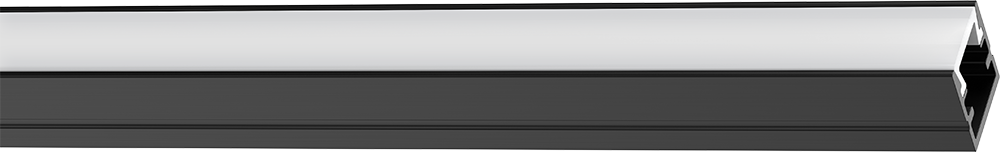 PERFIL DE ALUMNIO MACROLED DE APLICAR, COLOR NEGRO CON DIFUSOR OPAL DE PC, PARA TIRA LED HASTA 8MM DE ANCHO, CON ENDCAPS Y CLIPS PARA SUJETAR, LARGO 2 METROS