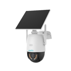 CAMARA IP UNIARCH CONEXION 4G/LTE CON PANEL SOLAR Y BATERIA, INTERIOR/EXTERIOR, PARA HOGAR RESOLUCION 3MP LENTE FIJA DE 4 MM, MICROFONO Y ALTAVOZ, DETECCION DE CUERPO HUMANO, IP66, IR30 M, RJ45, 512GB