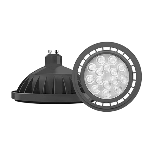 AR111 MACROLED ECO, COLOR NEGRO, 11W, GU10, AC100-240V, NEUTRA 4000K, ANGULO DE APERTURA 25
