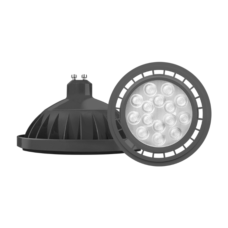 AR111 MACROLED ECO, COLOR NEGRO, 15W, GU10, AC100-240V, NEUTRA 4000K, ANGULO DE APERTURA 25