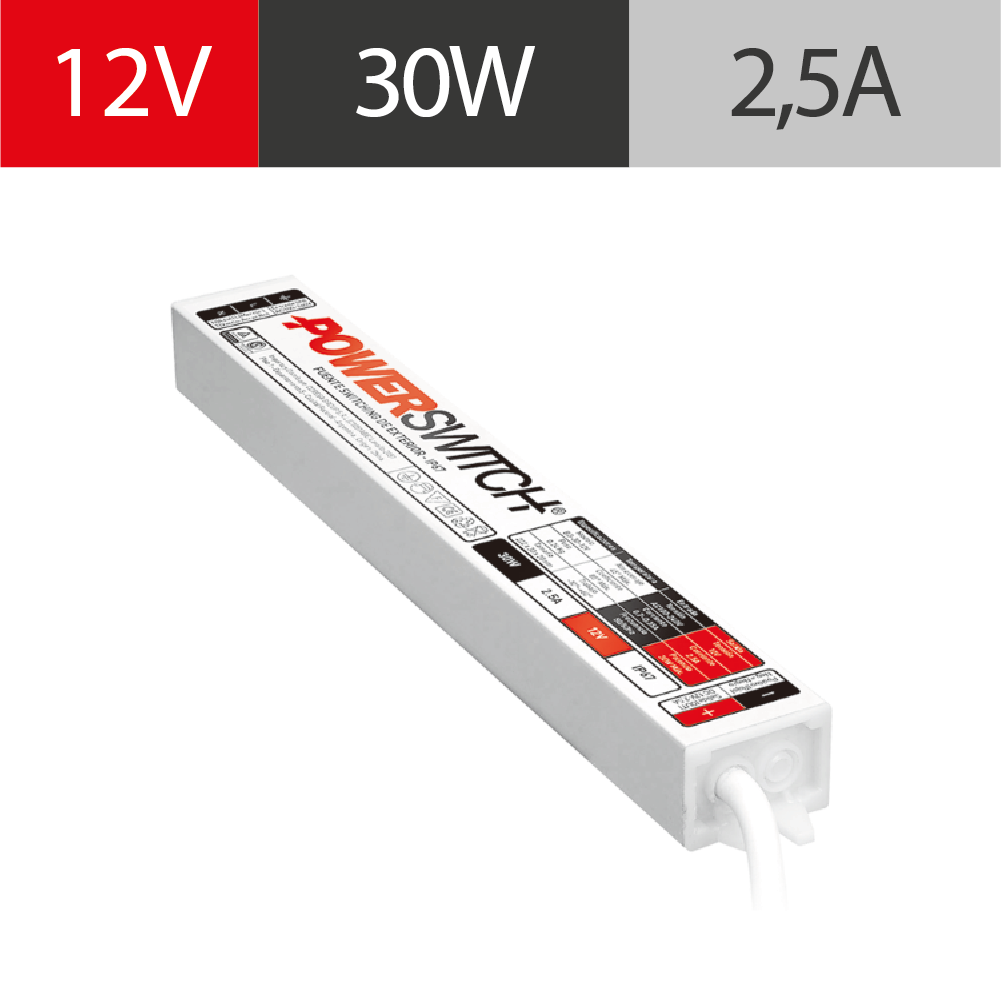 FUENTE POWERSWITCH EXTERIOR 12V 2.5A IP67