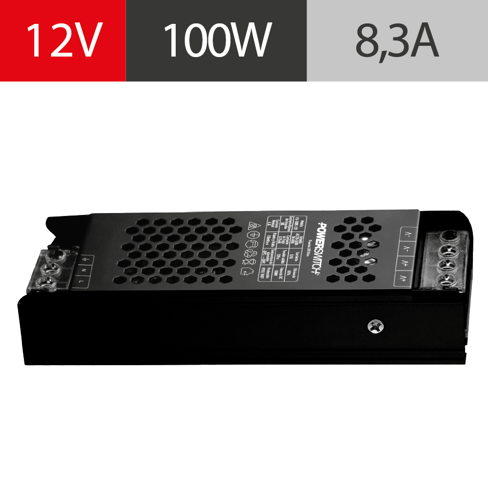 FUENTE LED SLIM POWERSWITCH, 12V, 100W, IP20