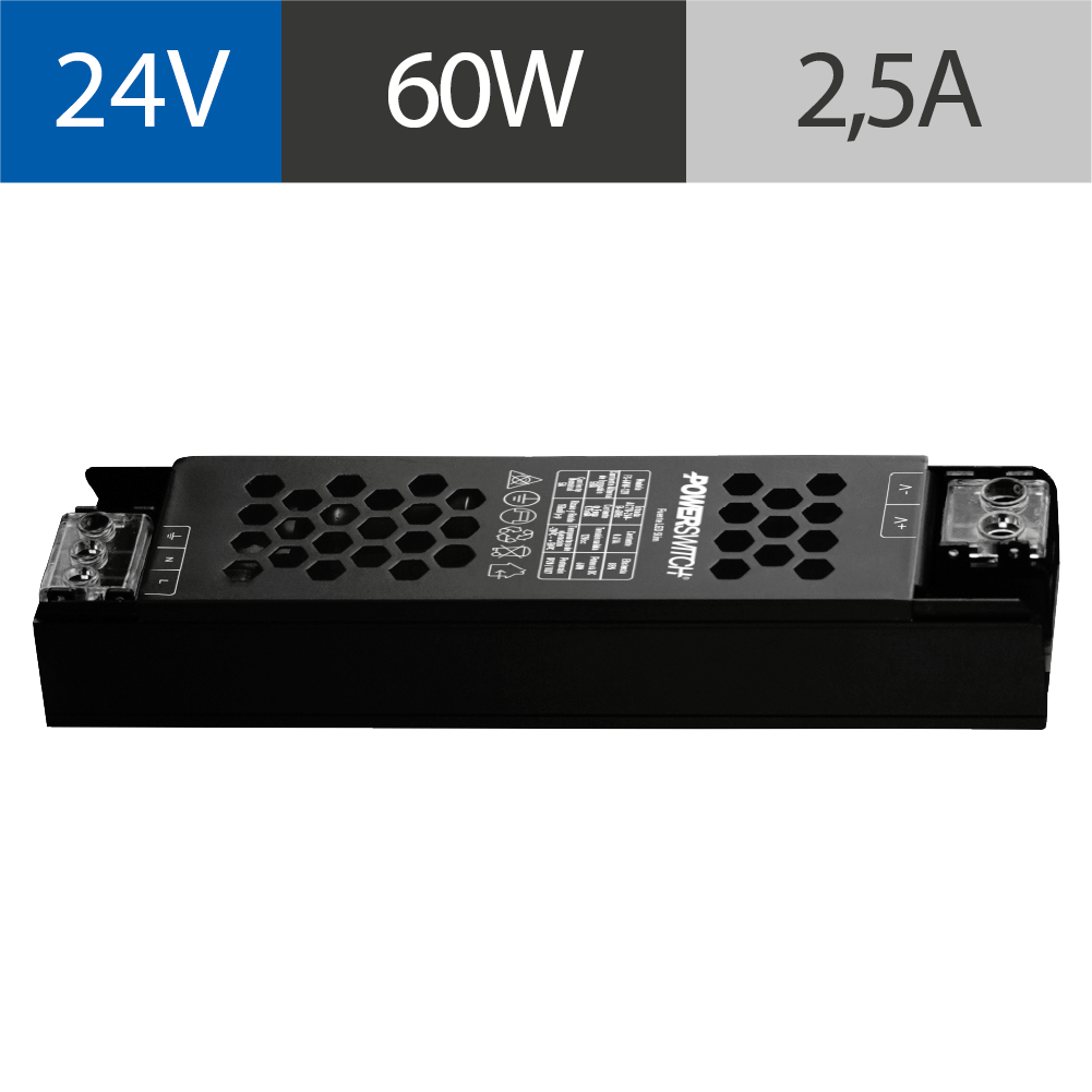 FUENTE LED SLIM POWERSWITCH, 24V, 60W, IP20