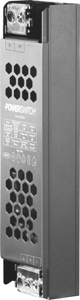 FUENTE SWITCHING DIMERIZABLE DALI POWERSWITCH, FORMATO SLIM, 24V, 60W, DALI, IP20