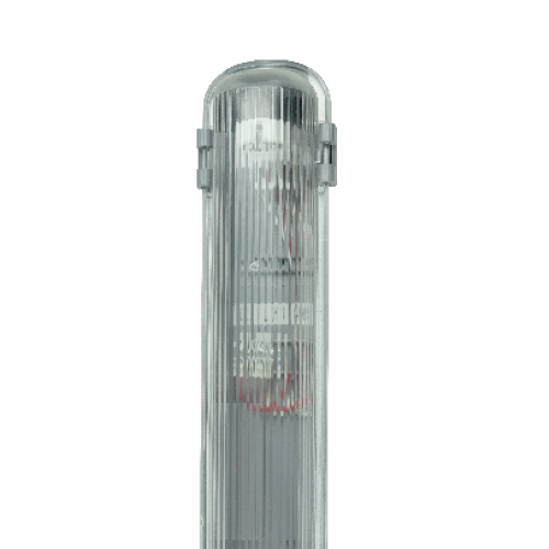 ESTANCO KING, COMPATIBLE 1 TUBO LED T8 18W, CUERPO ABS, DIFUSOR PS, CONEXION A UNA PUNTA