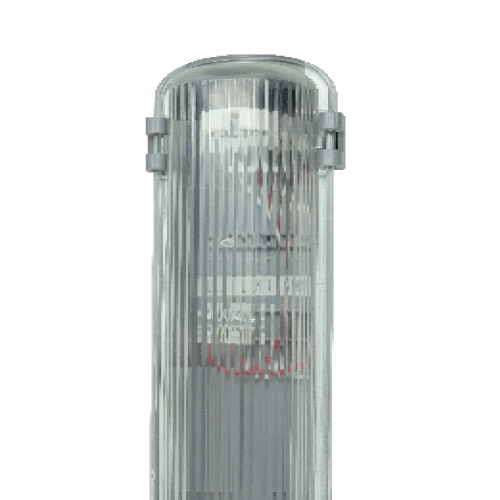 ESTANCO KING, COMPATIBLE 2 TUBOS LED T8 18W, CUERPO ABS, DIFUSOR PS, CONEXION A UNA PUNTA