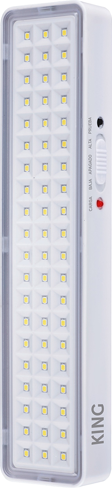 LUZ DE EMERGENCIA KING 60 LEDS SMD, AC220-240V, 50-60HZ, 2-5 HORAS, BLANCO FRIO 6500K