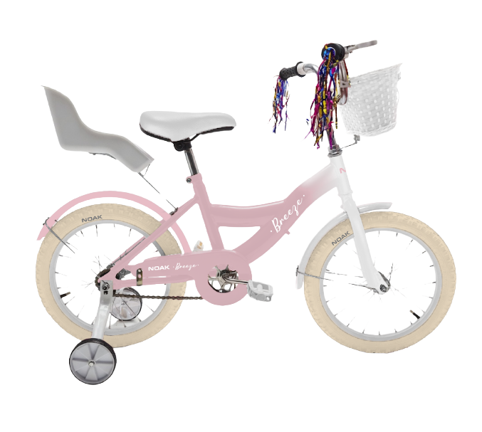 BICICLETA INFANTIL NOAK BREEZE RODADO 12 ROSA Y BLANCO