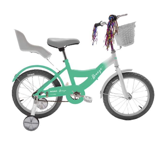 BICICLETA INFANTIL NOAK BREEZE RODADO 16 VERDE Y BLANCO