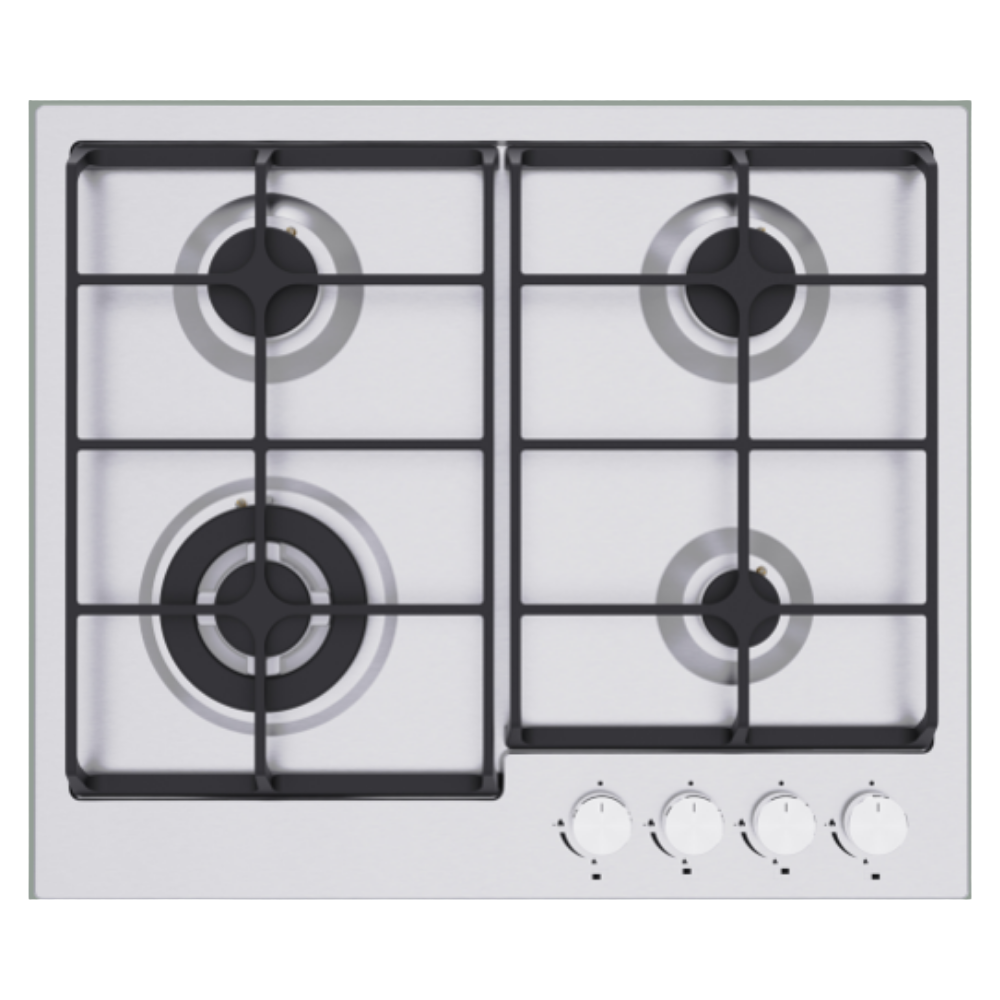 ANAFE A GAS EMPOTRABLE 60CM NOAK 4 HORNALLAS ACERO INOXIDABLE