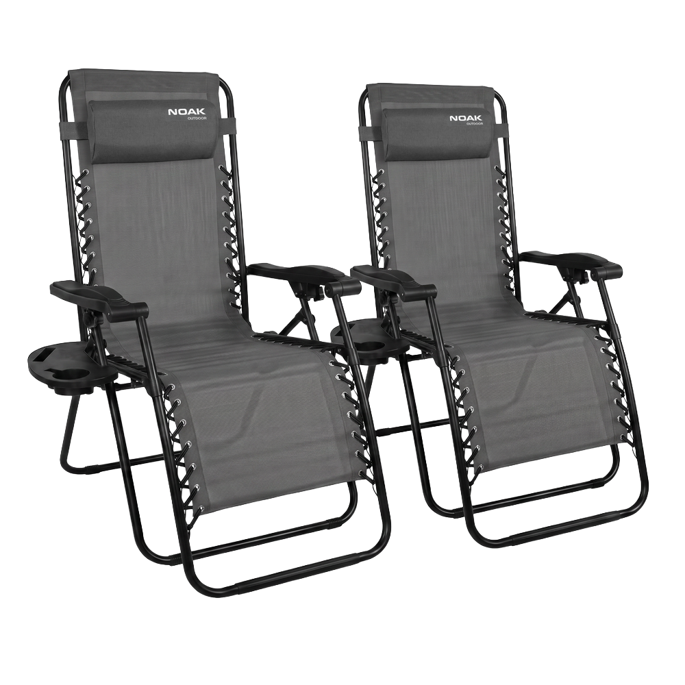 SET X2 REPOSERAS PLEGABLES NOAK ZERO GRAVITY ACERO GRIS