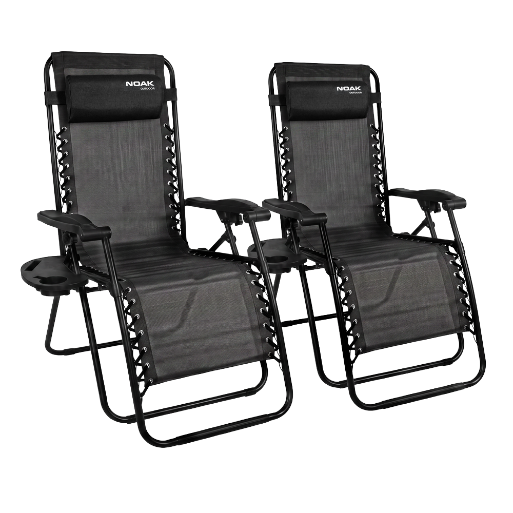 SET X2 REPOSERAS PLEGABLES NOAK ZERO GRAVITY ACERO NEGRO