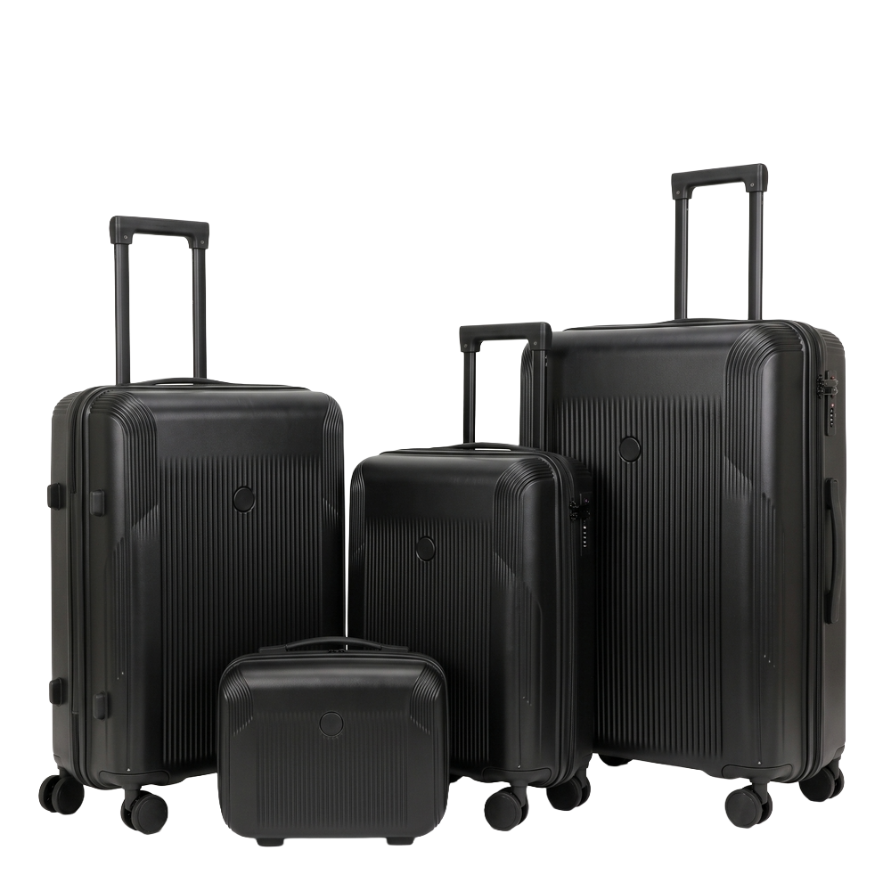 SET VALIJAS NOAK RÍGIDAS 4 RUEDAS CANDADO CLAVE EXTENSIBLE NEGRO
