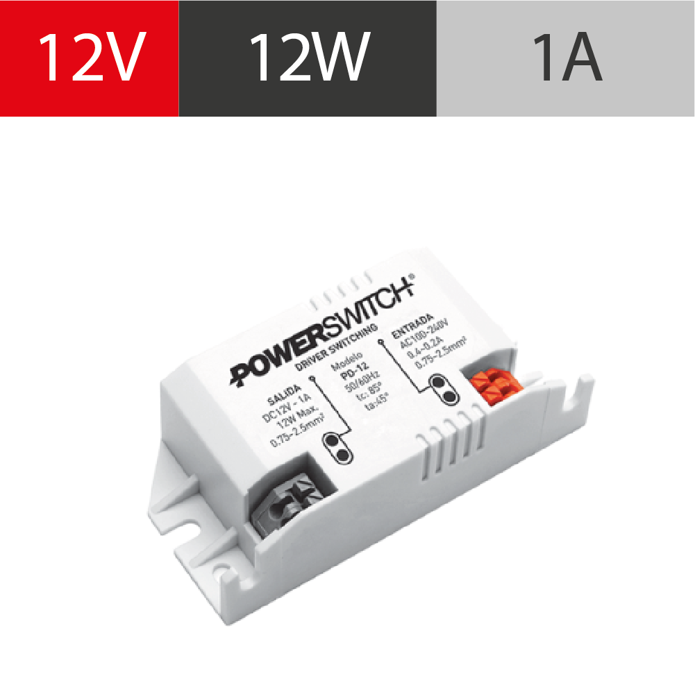 DRIVER POWERSWITCH 12V 1A GAB PLASTICO IP20