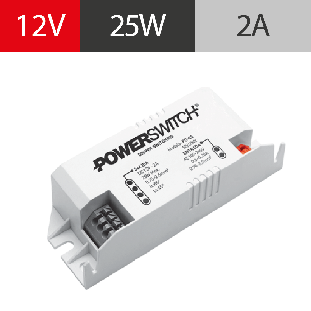 DRIVER POWERSWITCH 12V 2A GAB PLASTICO IP20