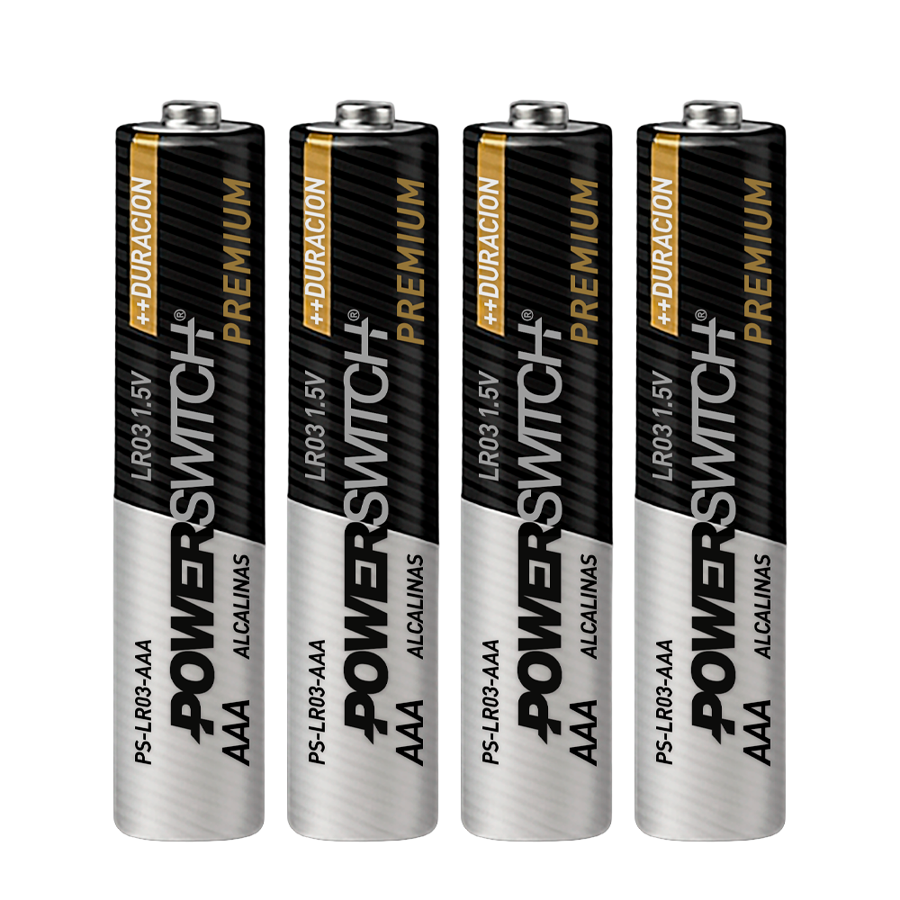 PILAS ALCALINAS AAA POWERSWITCH, BLISTER DE 4 PILAS, 1.5V, 1200mAh
