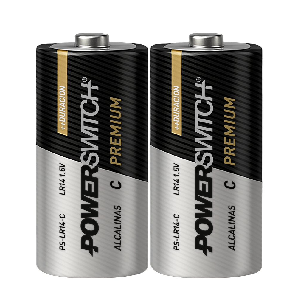 PILAS ALCALINAS LR14 C POWERSWITCH, BLISTER DE 2 PILAS, 1.5V, 7500mAh