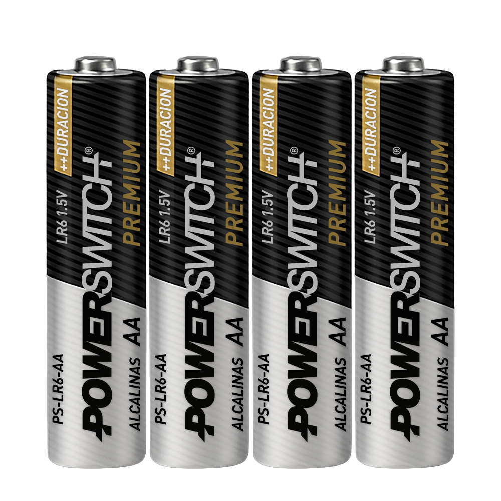 PILAS ALCALINAS AA POWERSWITCH, BLISTER DE 4 PILAS, 1.5V, 2800mAh