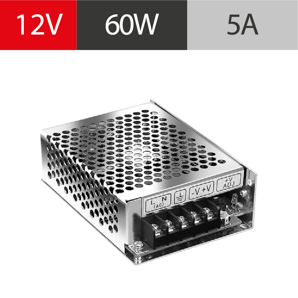 FUENTE POWERSWITCH 12V 5A GAB METALICO IP20