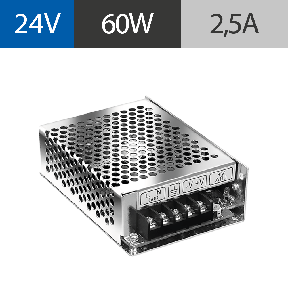 FUENTE POWERSWITCH 24V 2.5A GAB METALICO IP20