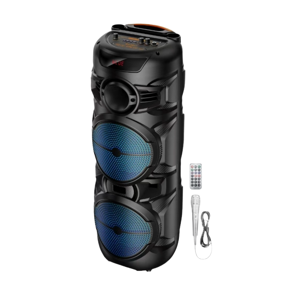 PARLANTE BLUETOOTH NOAK DOBLE 8" TWS CON MIC Y LUZ NEGRO