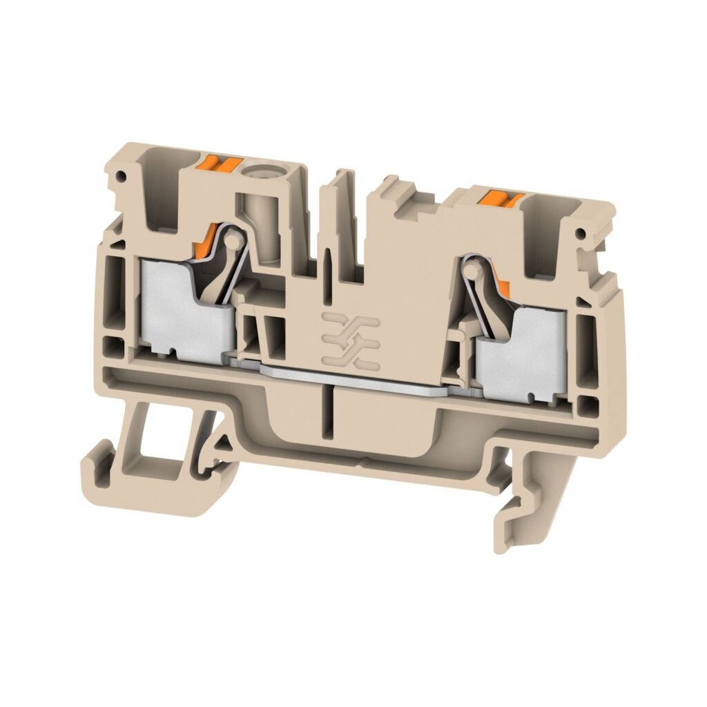 Borne de paso, Push-In, 4 mm², 800 V, 32 A, beige oscuro – Weidmüller A2C 4