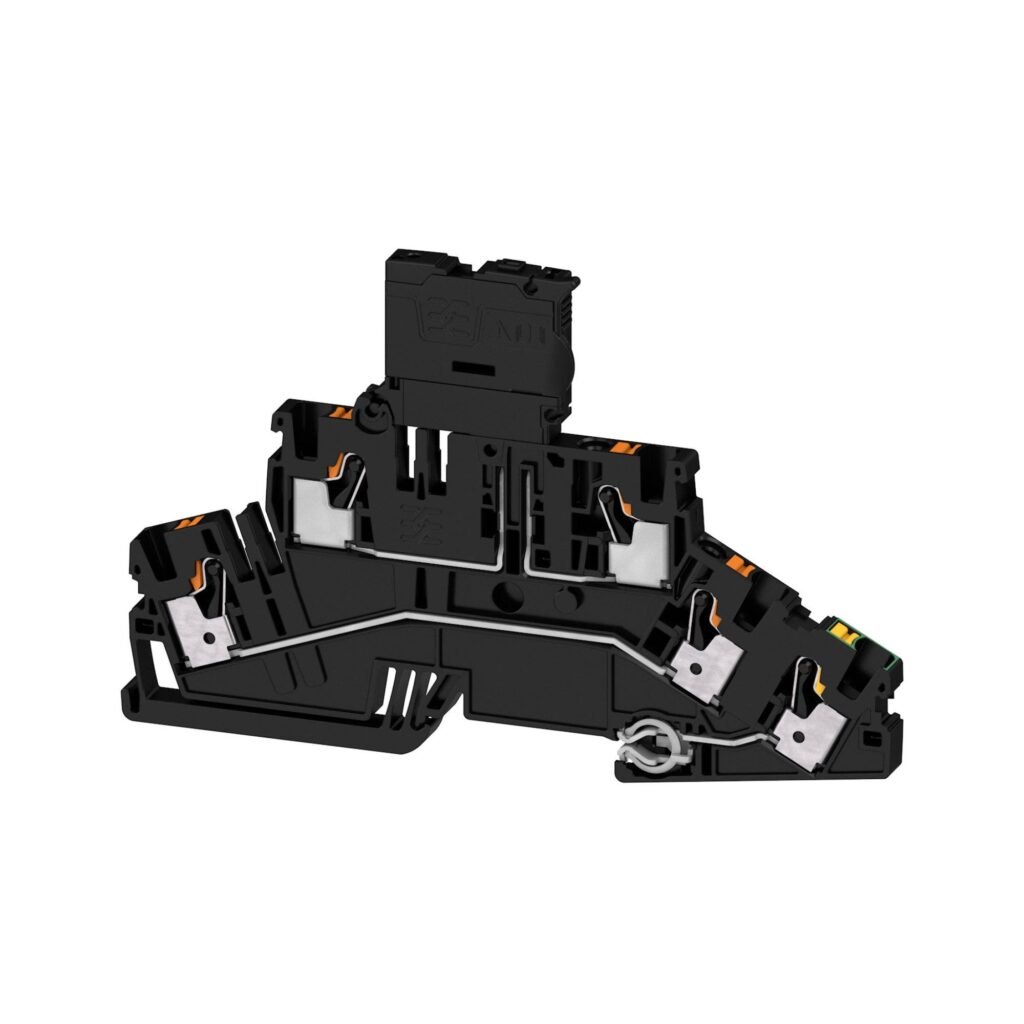 Borne portafusibles, Push-In, 4 mm², 500 V, 6.3 A, negro A2T 4 FS-FT-PE BK – Weidmüller