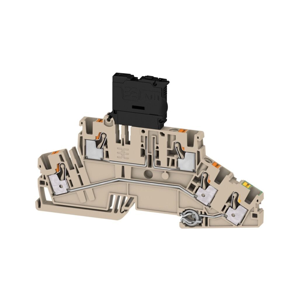 Borne portafusibles, Push-In, 4 mm², 500 V, 6.3 A, beige oscuro A2T 4 FS-FT-PE – Weidmüller