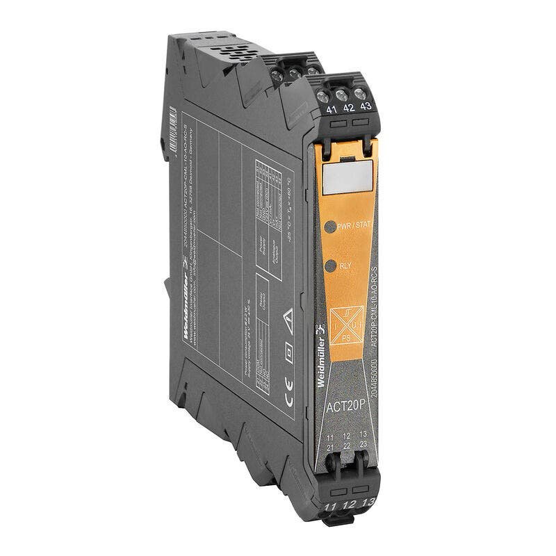 Transductor de medición de corriente, Control del valor límite, Entrada 0 a 1-5-10 A, Salida analógica, Salida de relé – Weidmüller ACT20P-CML-10-AO-RC-S