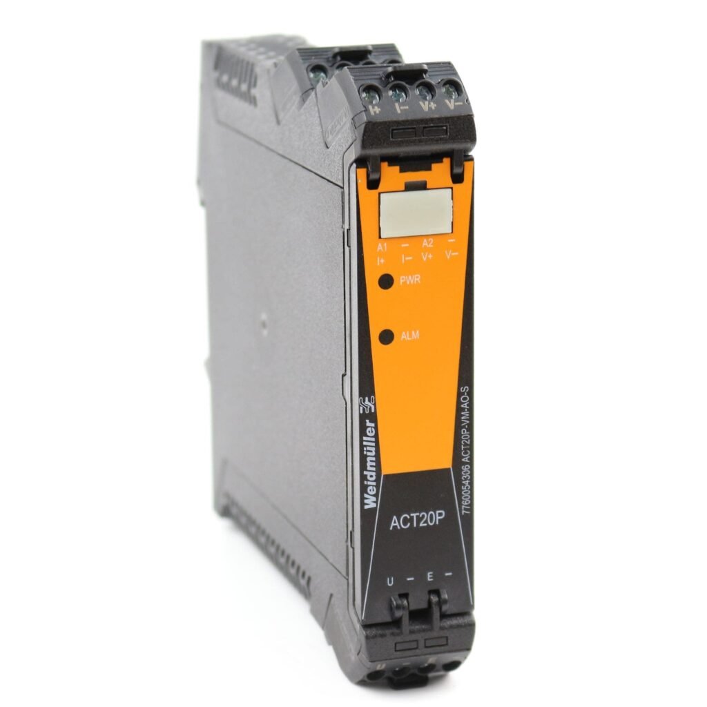 Amplificador de aislamiento analógico, Entrada : Tensión AC/DC, 0...600 V DC, 0…440 V AC, Salida : 0-10 V, 0 -20 mA, convertidor - separador de señales – Weidmüller ACT20P-VM-AO-S