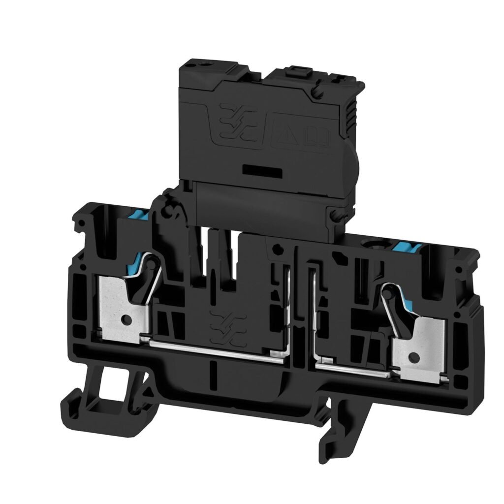 Borne portafusibles, Push-In, 4 mm², 400 V, 6.3 A, negro AFS 4 2C BK/BL – Weidmüller